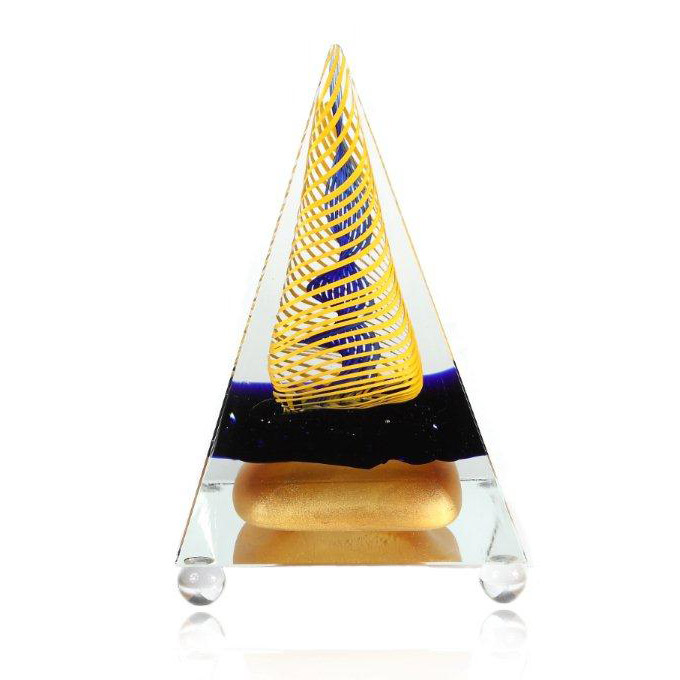 handblown glass pyramid